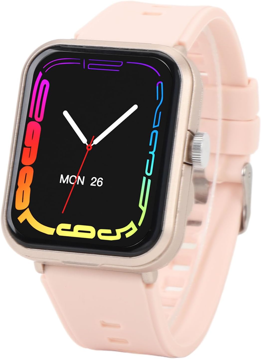 Smartwatch with Earbuds, 1.85 Inch Touch Color Screen Watch MP3 Player IP67 Water Resistant, with White Noise Earbuds Magnetic Charging, for (Gold)