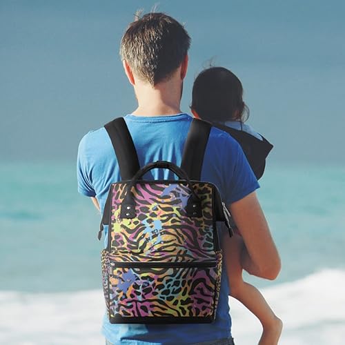 Miniatura 7 de cfpolar Mochila de pañales de moda con estampado de cebra para maternidad recién nacido bolsas grandes para bebés para mamás y padres mochila de