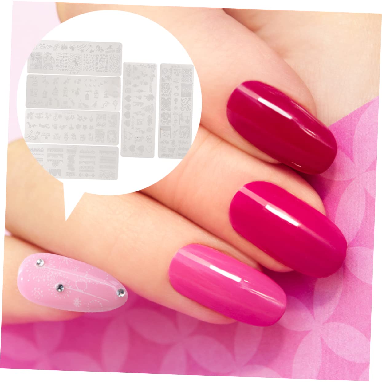 PACKOVE 3 Set Piastre Per Stamping Unghie Acciaio Inossidabile Con Vari Per Decorazioni Manicure Eleganti E Creative 6 Pezzi * 3