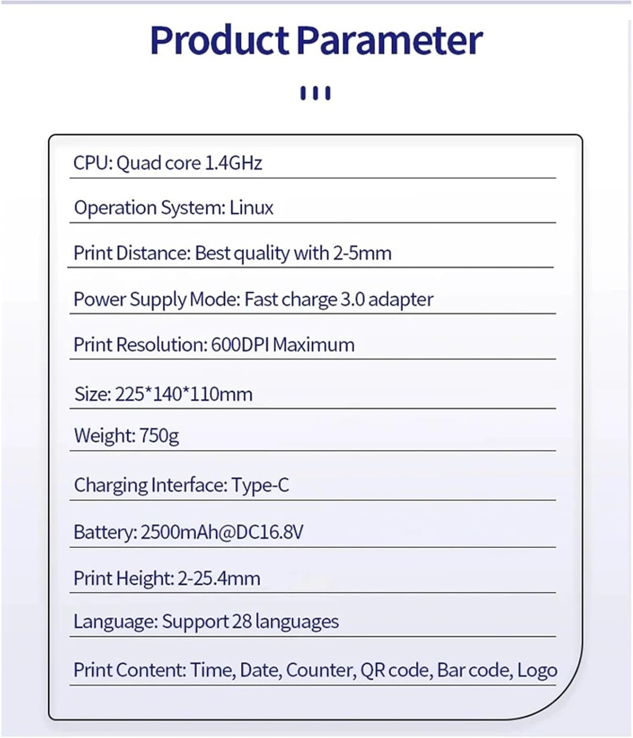 Portable 25.4mm Handheld Inkjet Printer for Batch Number Data Text QR Barcode Logo(25.4mm with Black Ink*1,UK)