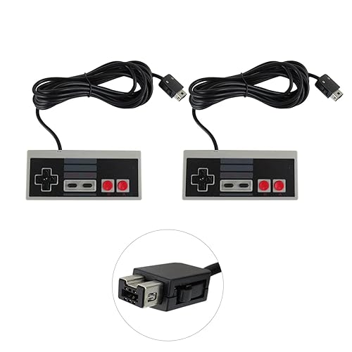 Miniatura 3 de Paquete de 2 controladores de almohadilla de juego retro con 2 unidades de cable de extensión de 9.8 ft de repuesto para Nintendo Mini NES Classic