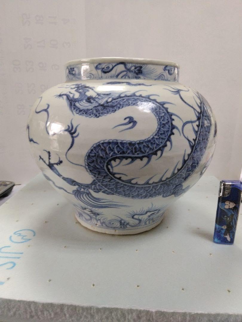 中国美術青花竜文壺