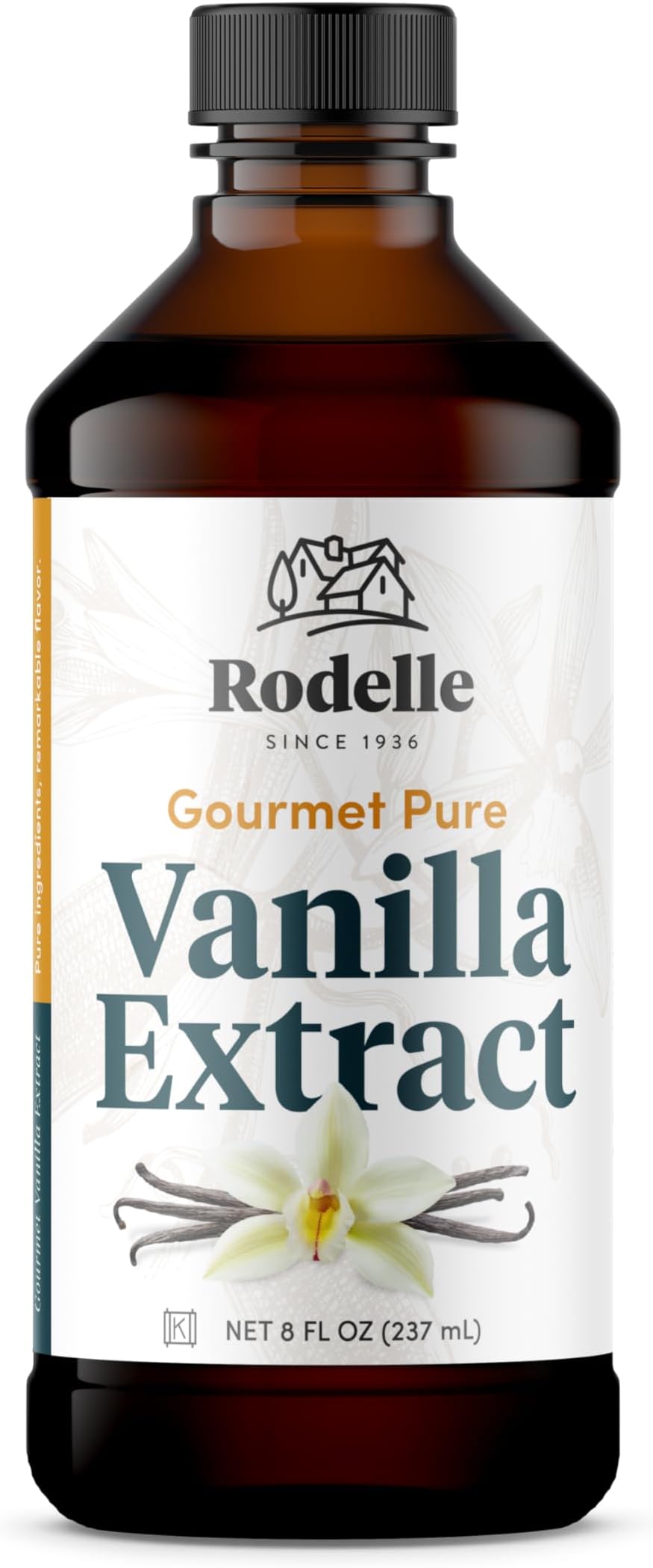 Rodelle Gourmet Pure Vanilla Extract, 8 Oz