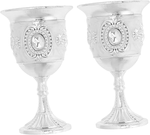 Miniatura 1 de Copas de licor de tallo alto de aleación retro, copas de vino únicas, copas de cóctel de metal para fiestas, decoración del hogar