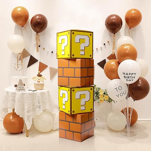 Miniatura 2 de SUYEPER 4 cajas grandes para fiesta de cumpleaños, cajas de preguntas y cajas de ladrillo, cajas de regalos de fiesta de juegos de fiesta (11.8 x