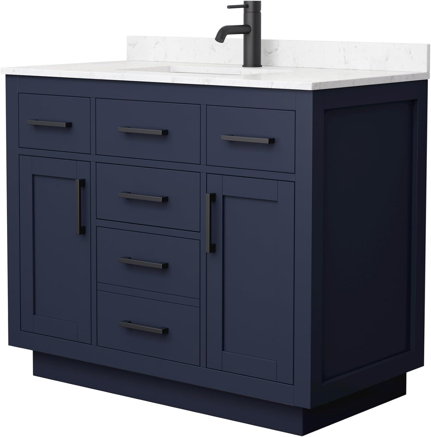 Wyndham Collection Beckett 42 Inch Single Bathroom Vanity with Toe Kick ...