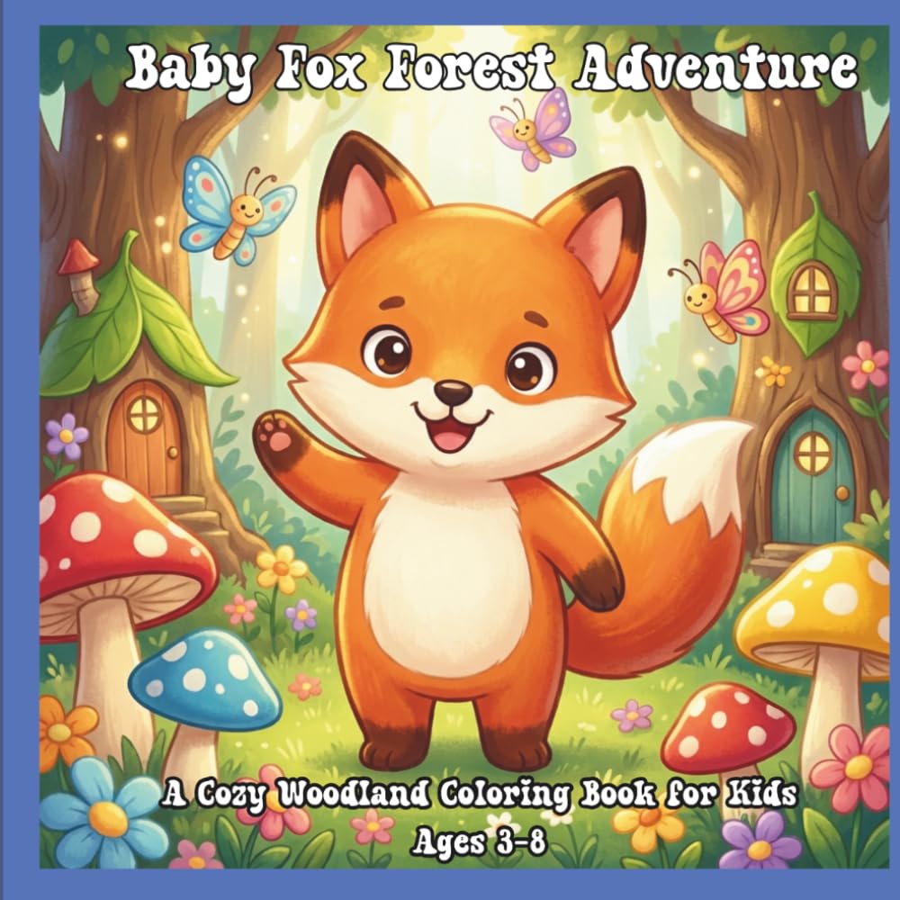 Baby Fox Forest Adventures: A Cozy Woodland Coloring Book for Kids Ages 3–8 with Bold Easy Designs, Adorable Friends, and Nature Scenes (Tiny Woodland Friends)