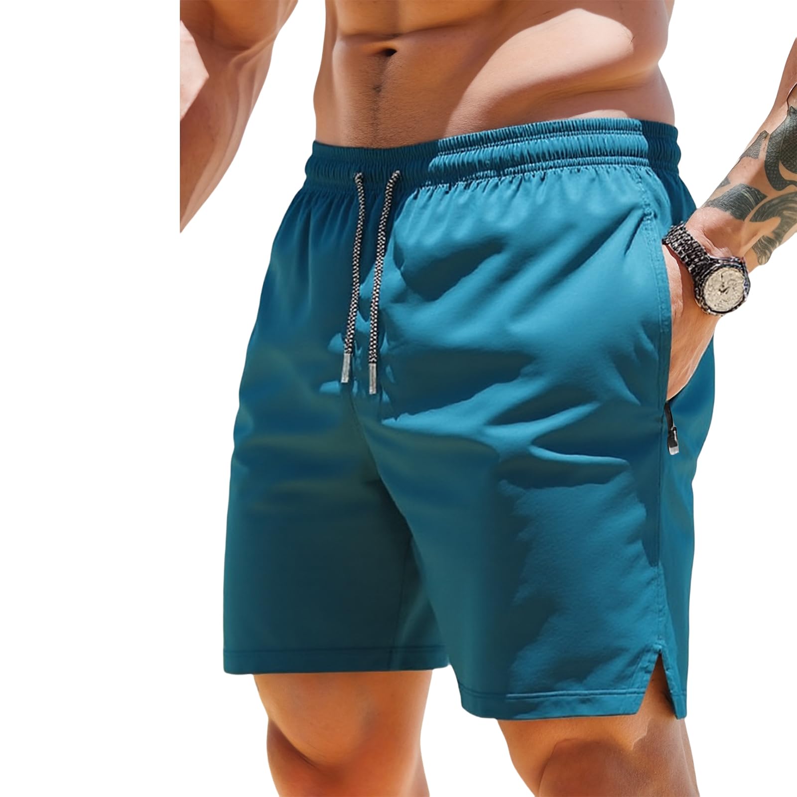 3 Set Men's Workout Athletic Shorts Lightweight Moisture Wicking 3