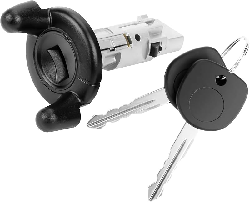 Cilindro de ignição com comutador e chaves LCWRGS para Chevrolet Silverado, GMC Sierra e outros – Conjunto com 2 chaves
