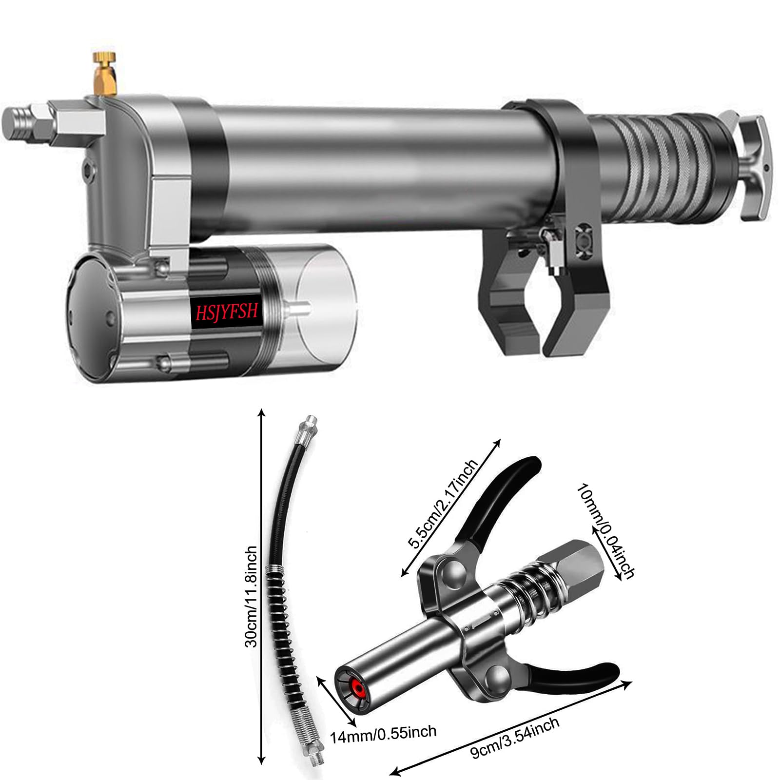 Adaptador de pistola de grasa, convierte herramienta neumática, taladros inalámbricos y controladores de impacto en pistola de grasa eléctrica, cabezal de pistola de conversión universal con acoplador