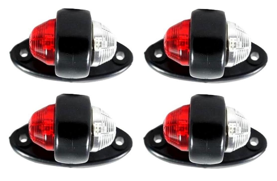 4 pezzi 12 V 24 V bianco/rosso LED lato posteriore e-contrassegnato luci laterali, SUV, camion, rimorchi, bus, caravan Bus Van