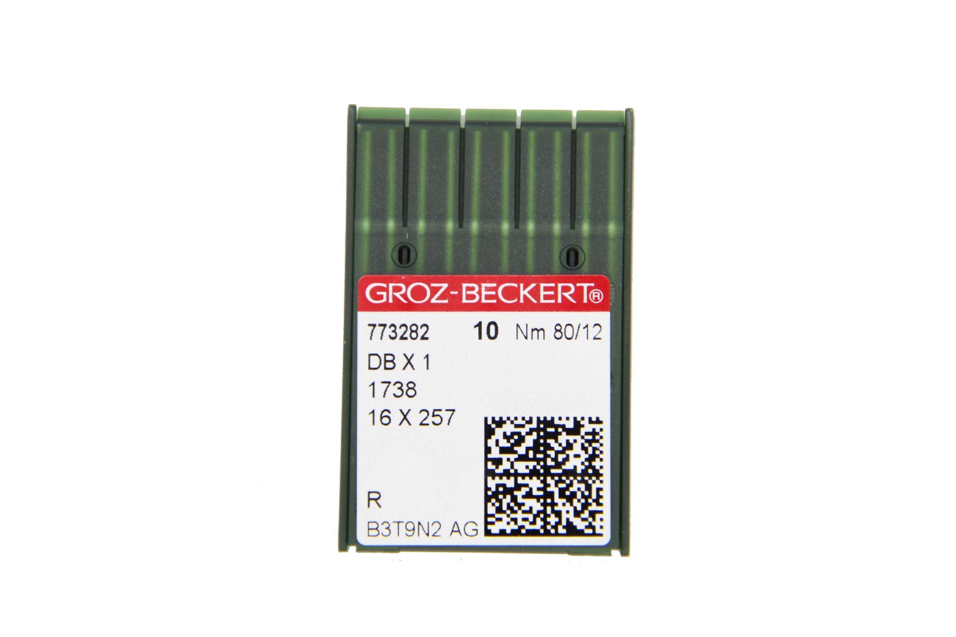 GROZ-BECKERT Pack of 10 Sewing Needles DBx1 with Round Piston and Bullet Tip for Industrial Sewing Machines (Nm. 80/12)