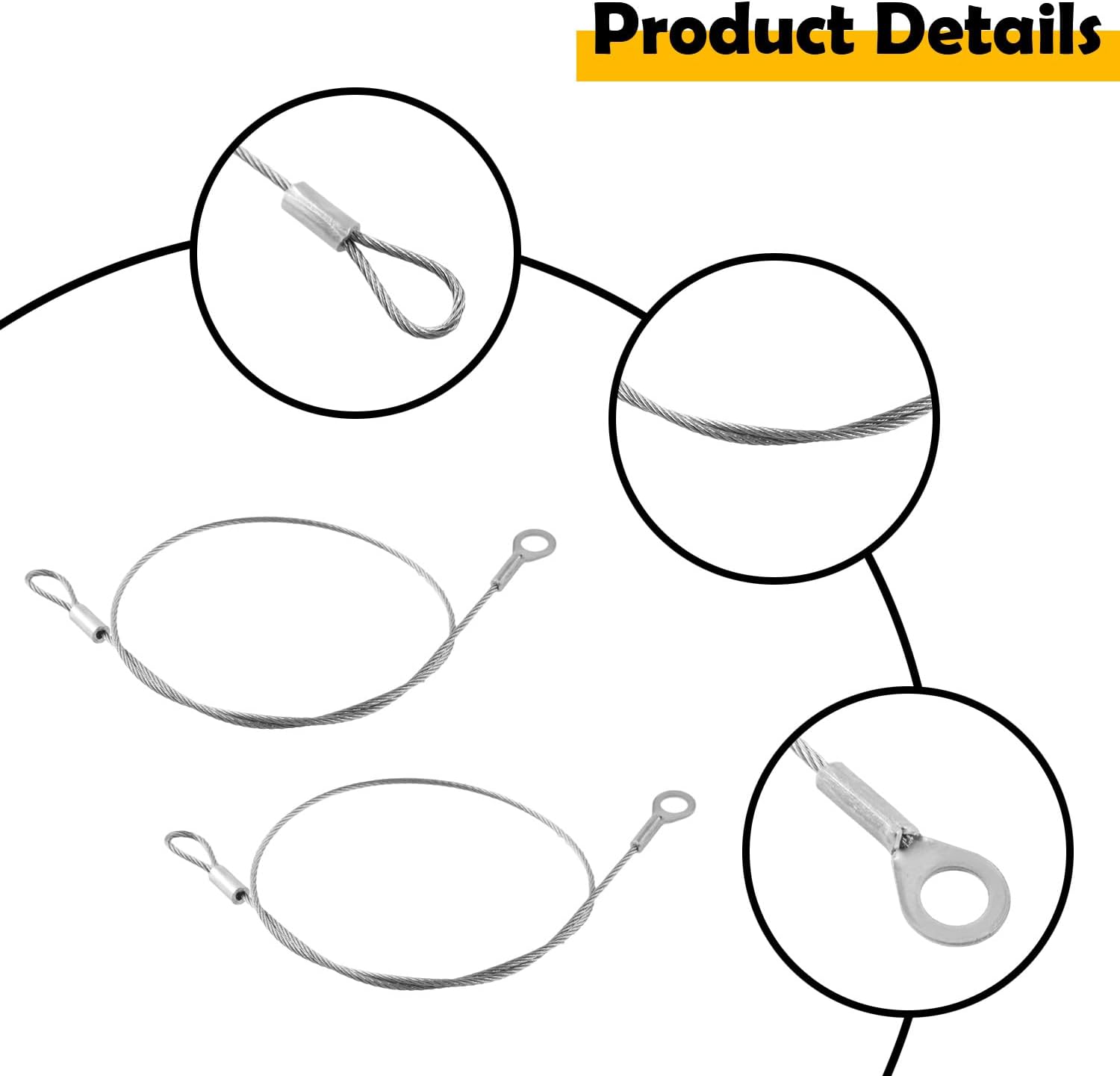 7081636 7082076 2Pcs Tailgate Cables Compatible with Polaris General 1000 2016-2025, Ranger 400/500/570/800/EV/ETX, EM & M1400 2010-2022