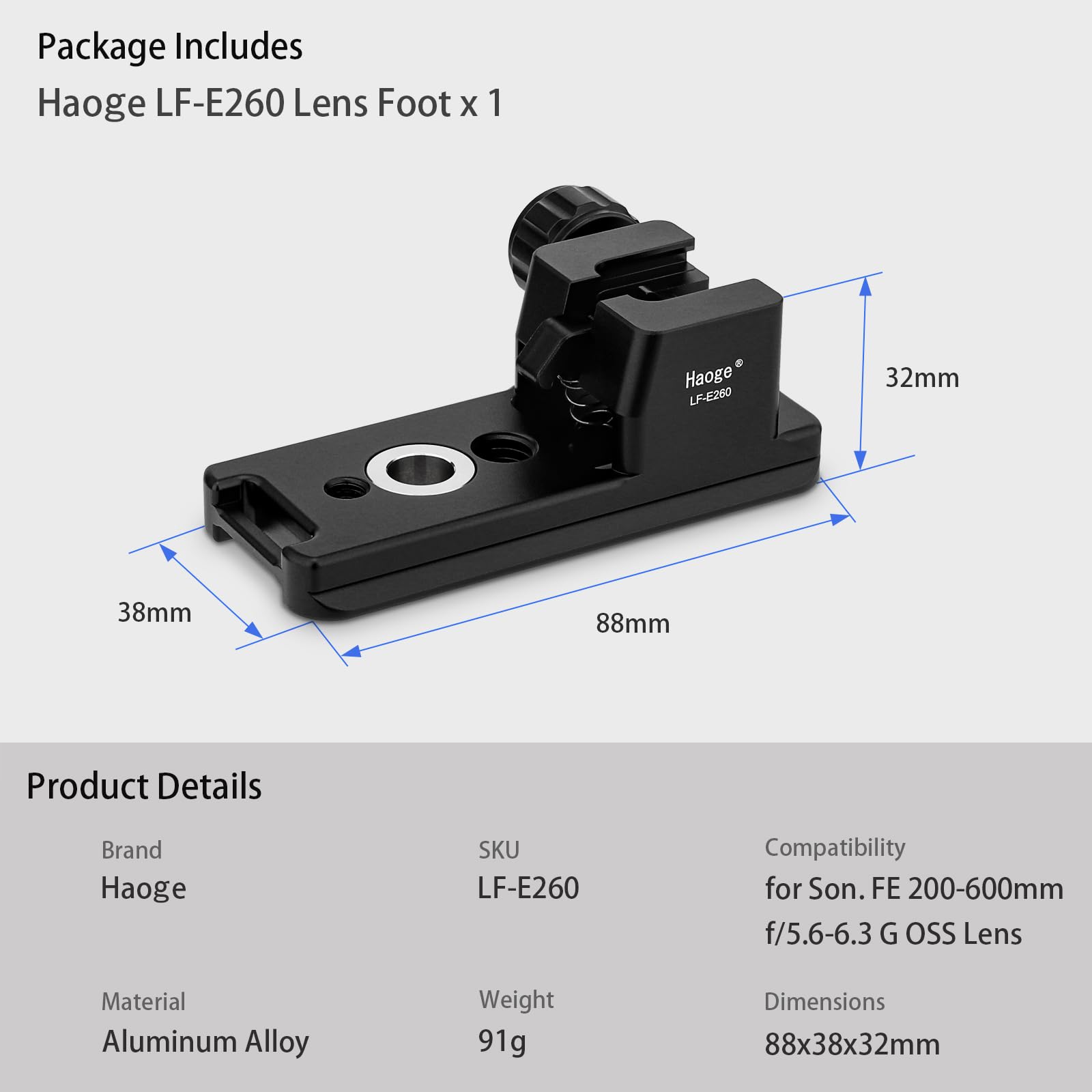Amazon | Haoge LF-E260 レンズカラー交換用フット Sony FE 200-600mm