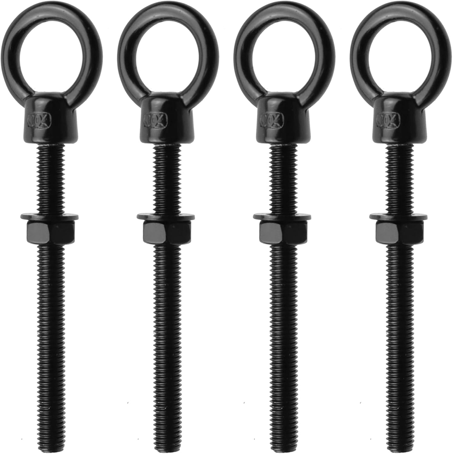 4 Pcs 5/16" x 3.23" Eye Bolt with Nuts and Washers for Clotheslines
