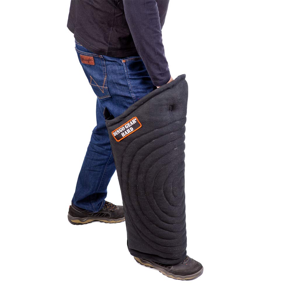 Dingo Gear Beinschutzmanschette Lange Hard,Hart Schwer aus Nylcot für das Biss-Training Handgefertigt Schwarz S01992