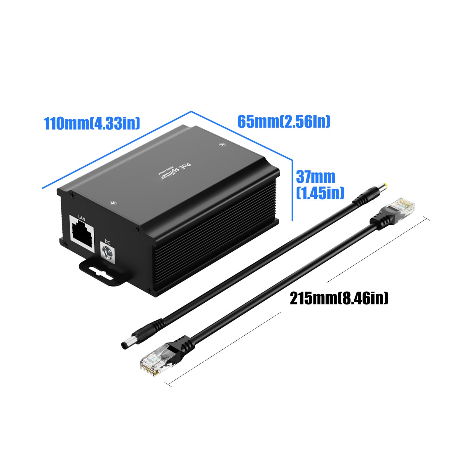Leistungsstarker 48-V zu-36-V-2A Gigabit POE, POE Splitter für Überwachungskameras mit Protokollen für Netzwerkgeräte und Kameraprotokolle