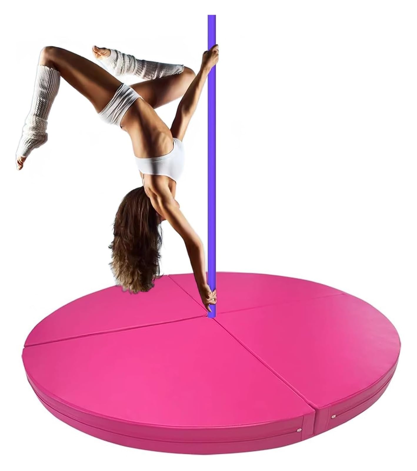 Wjftoday Pink Foldable Stripper Pole Crash Mat - Portable Safety Pad For Aerial Fitness, Padded Protection Mat (, 160Cm X 3Cm / 63In X 1.2In) - Ideal For Dance And Fitness Enthusiasts