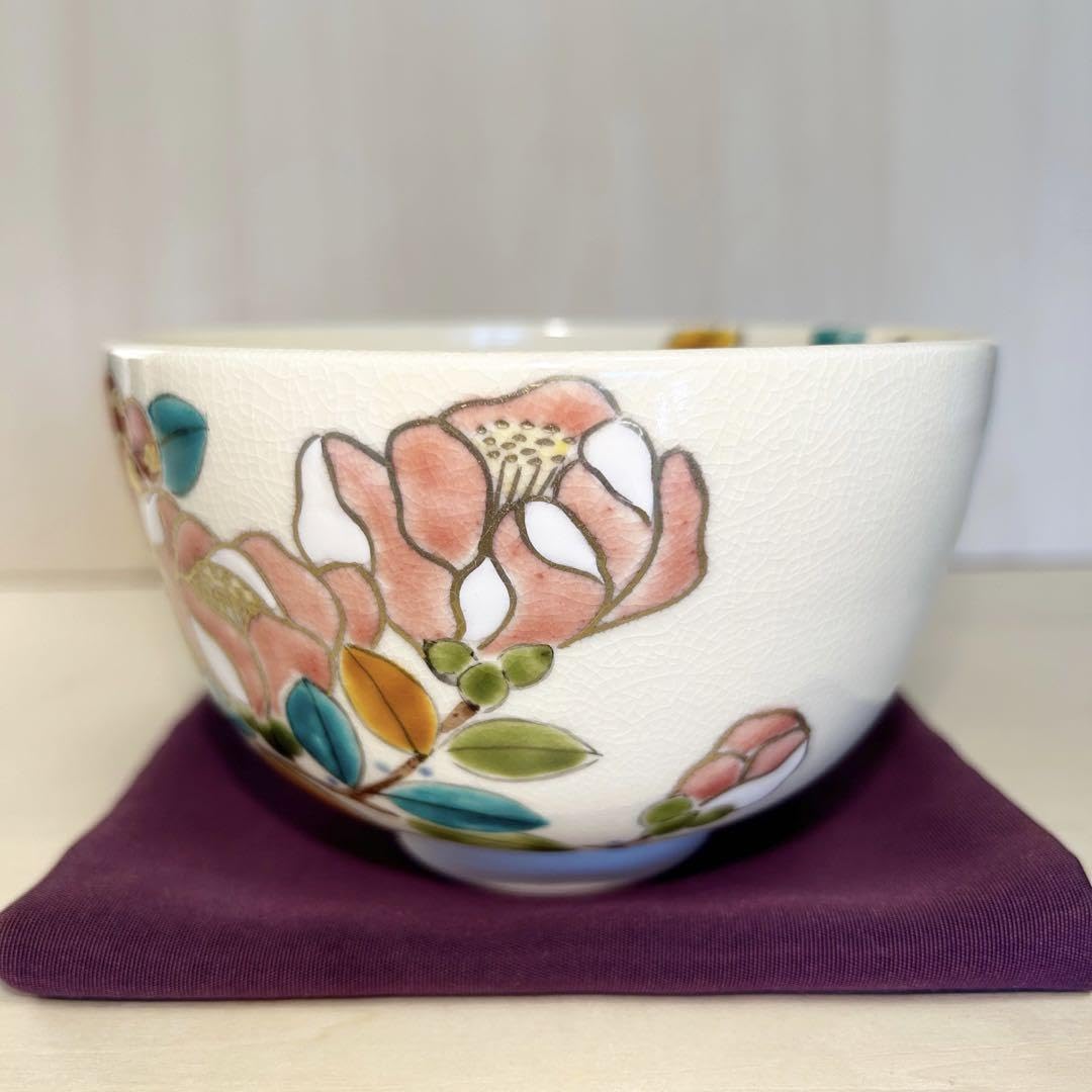 茶碗　「椿の絵」　抹茶茶碗　茶道具 抹茶茶碗 椿絵 冬物 中村良二作の通販は【茶道具のみのる園】