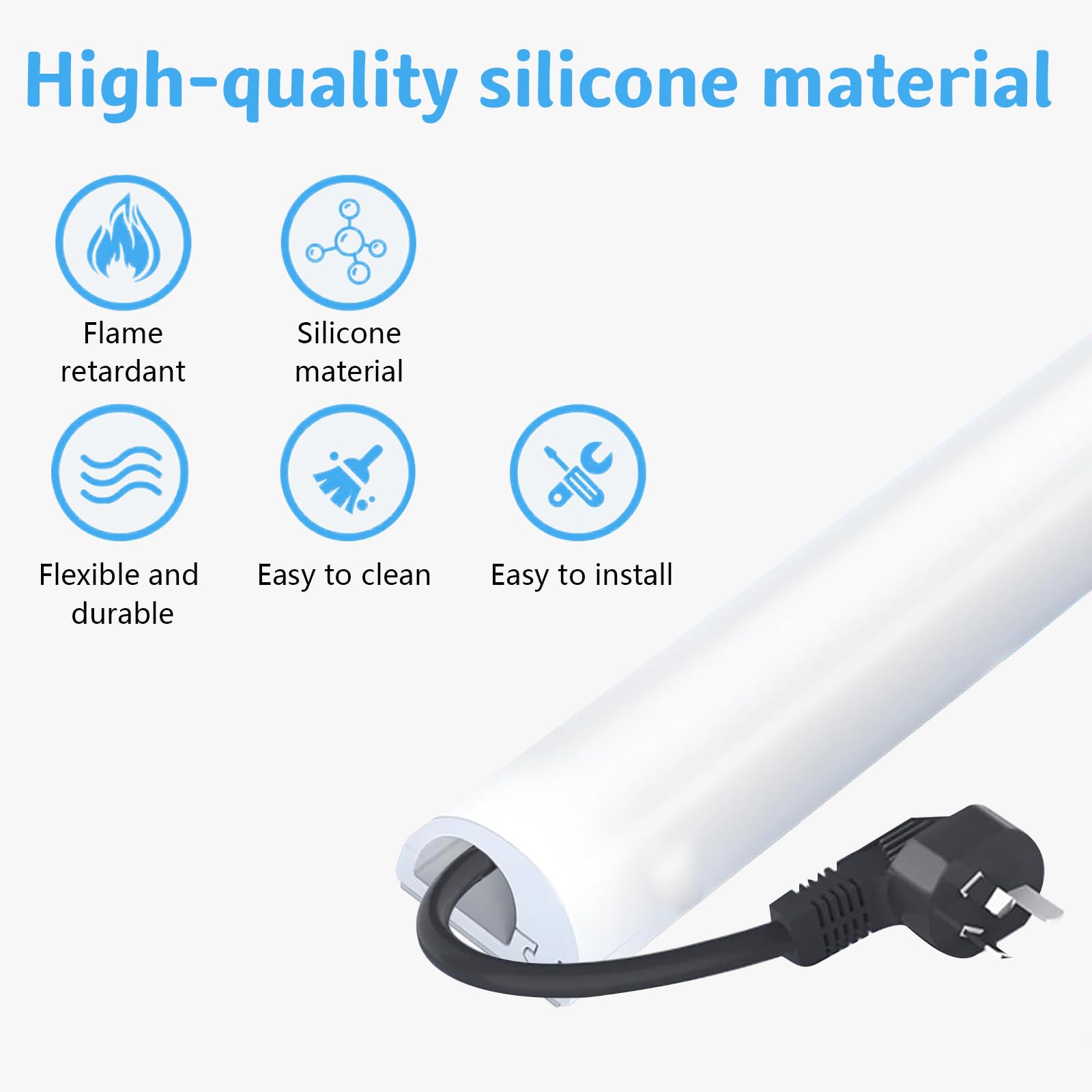 Wall Cord Hider 78 Inch, Self Adhesive Wire Cable Hider Cord Cover for 2 Cords, Flexible Silicone Cable Concealer for Extension Cord Management W0.6in H0.4in White — view 3