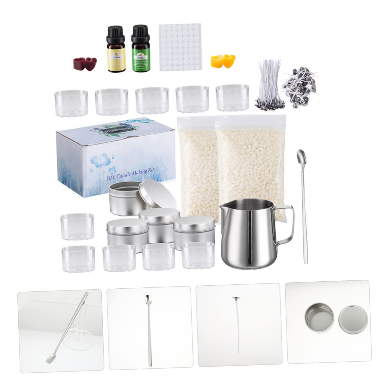Homoyoyo Velas De Aromaterapia Materiales Para Hacer Velas Diy Kit Para Derretir Cera De Soja Vaso Para Hacer Para Fiestas De Cumpleaños y Manualidades Caseras