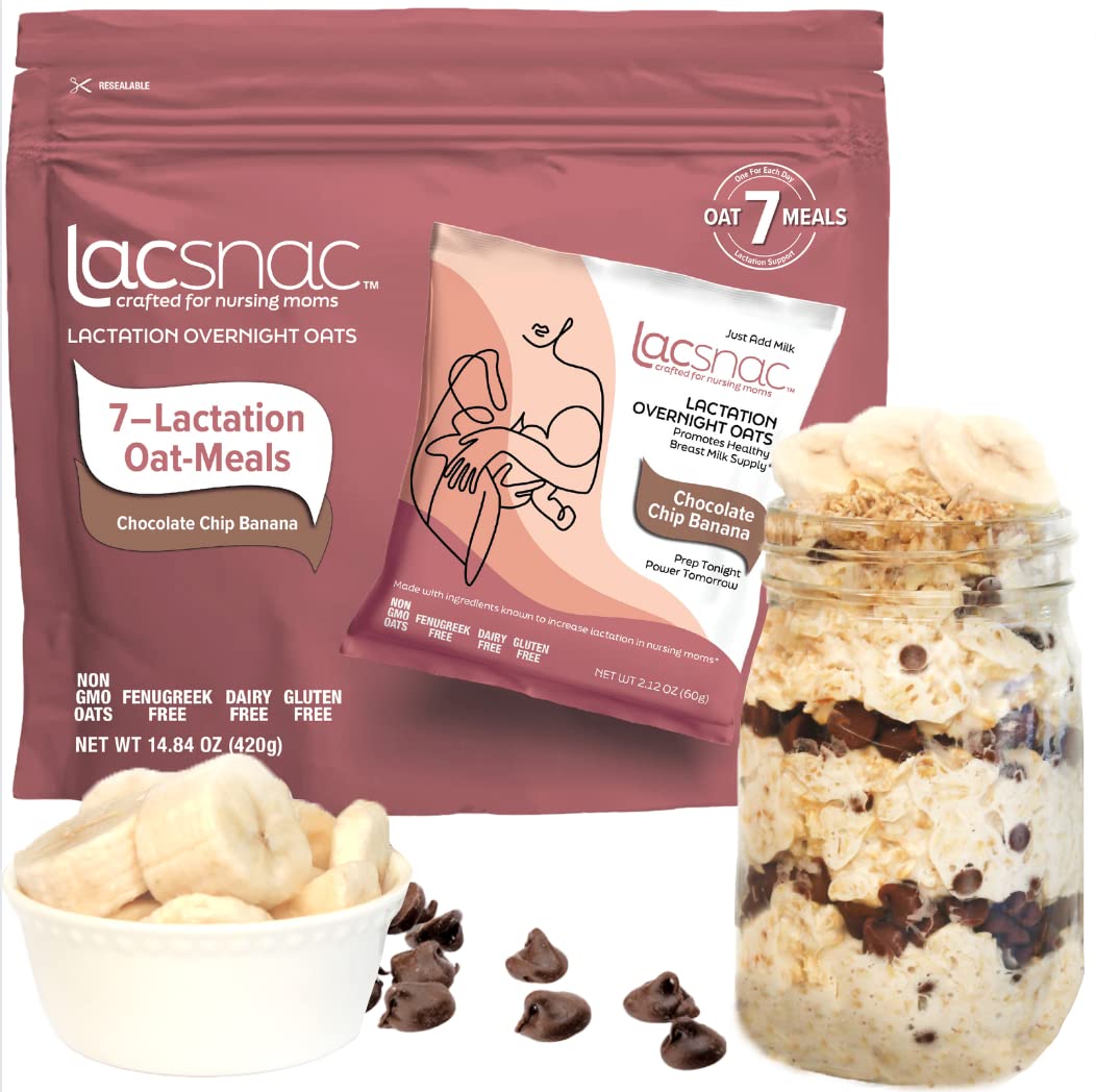 Lacsnac Chocolate Chip Banana Lactation Overnight Oats (14