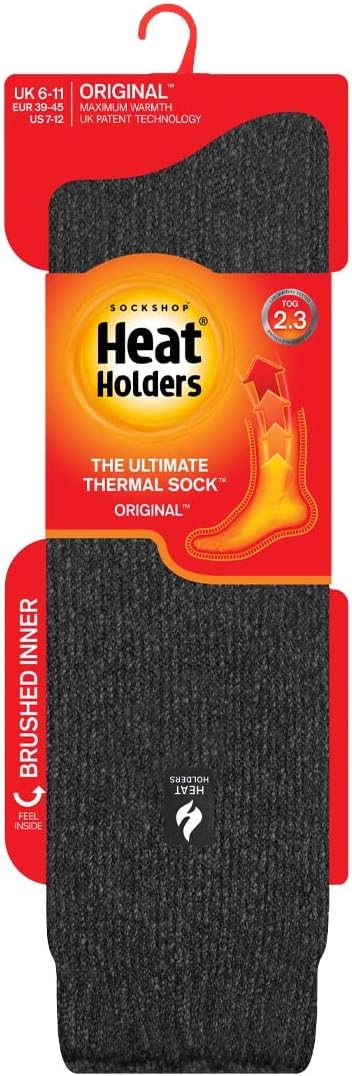 Heat Holders Men's No1 Thermal Socks Long Charcoal gray 7-12 Us