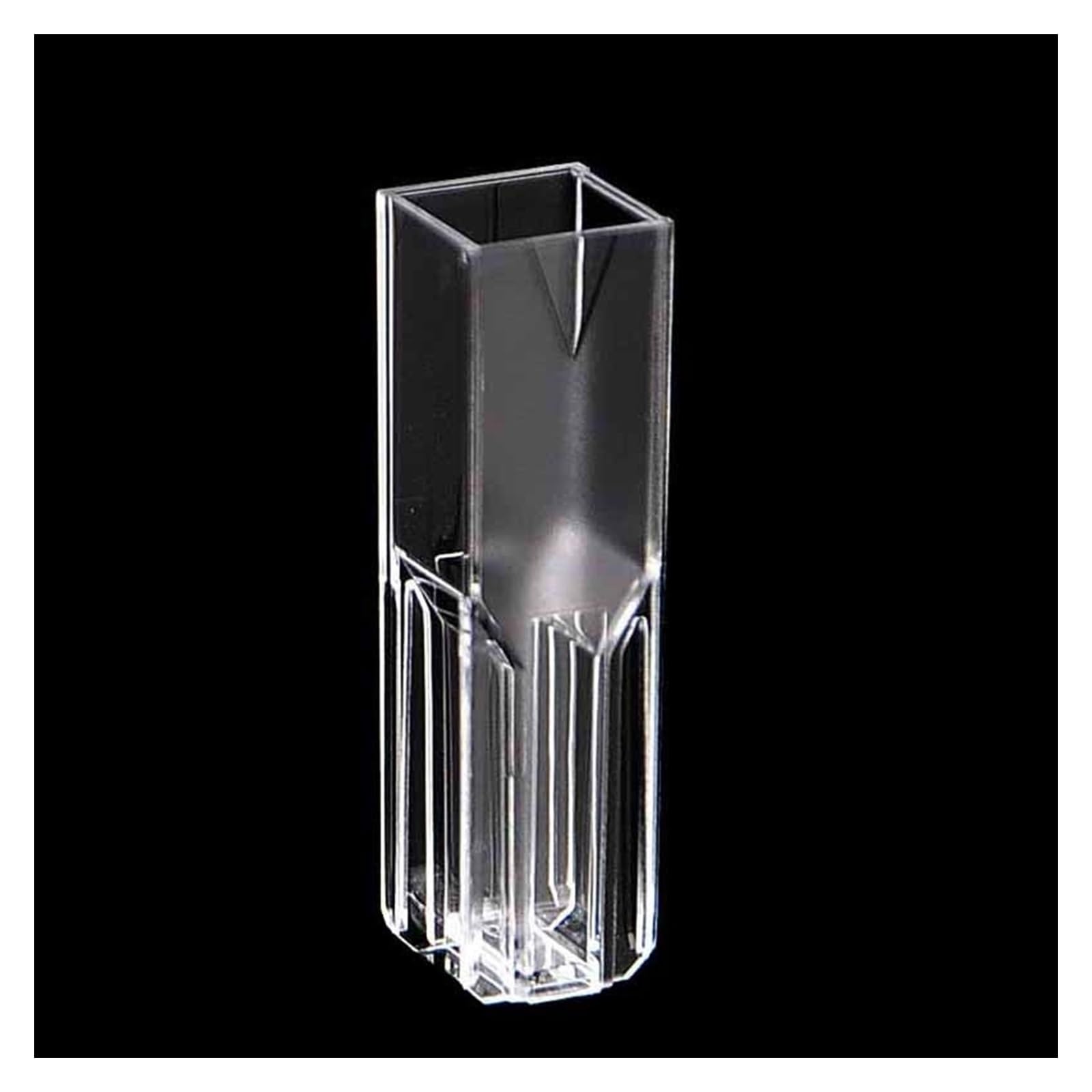 Einwegküvette aus Kunststoff, Methacrylat-PMMA-Küvette, 1,5 ml Fassungsvermögen, Halbmikro-Typ, zweiseitig, klar, Kat.-Nr. 14955128, 100 Stück/Pkg