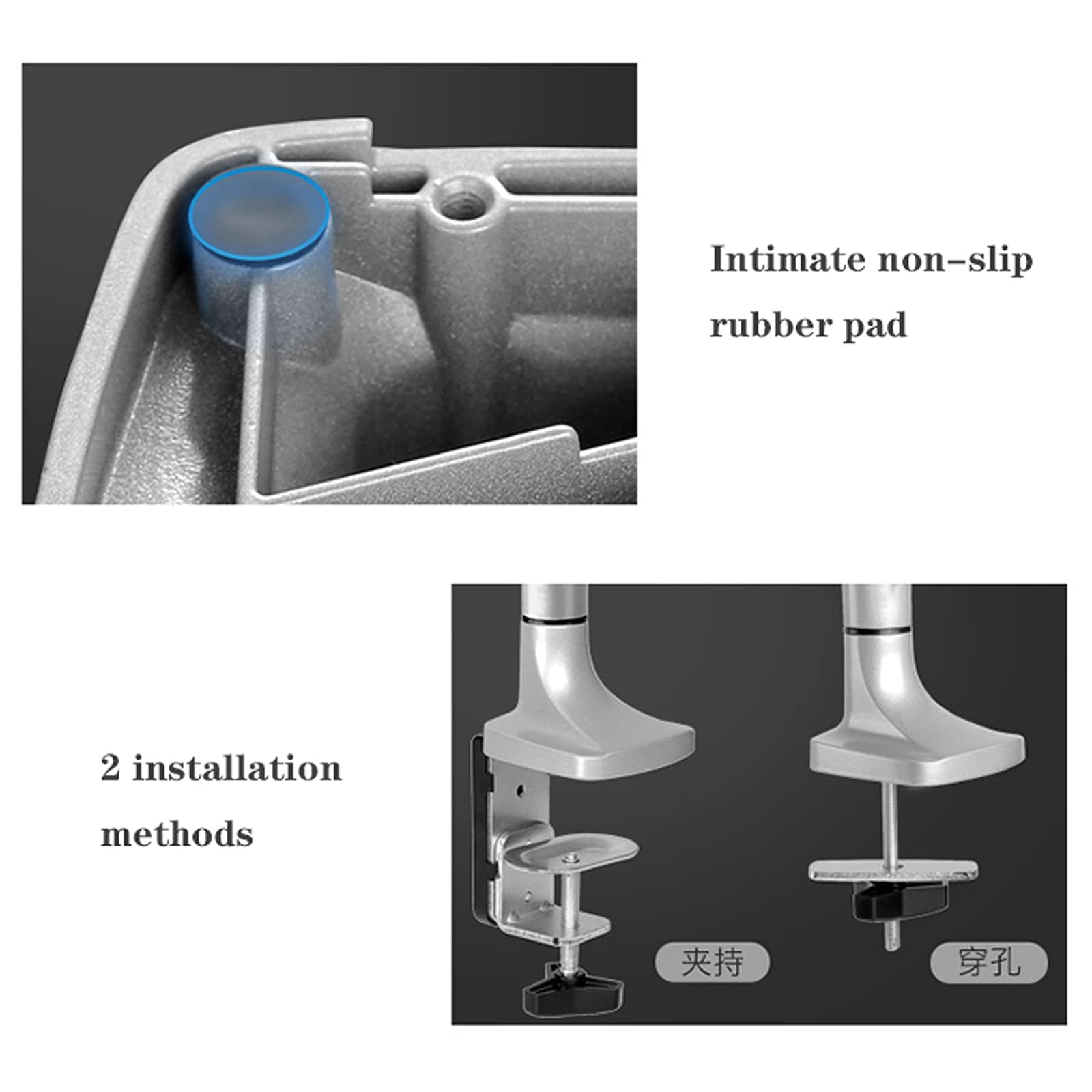 Supporto per Monitor a Doppio Schermo con Supporto per Monitor Regolabile con Molla a Gas, Supporto per Monitor da scrivania, Braccio per Schermo da 17-32 Pollici, Staff
