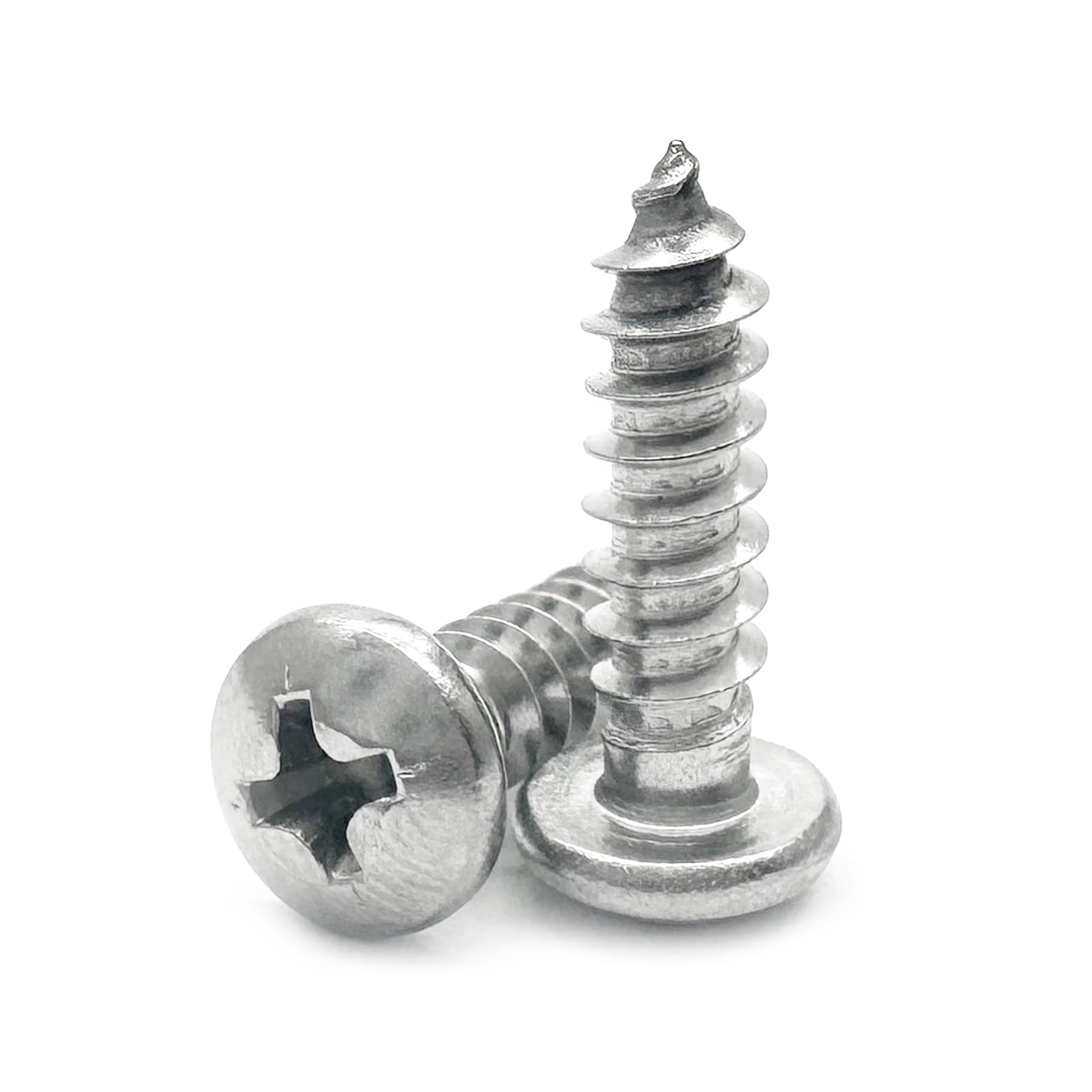 M5 x 18mm Phillips Pan Head Self Tapping Screws,304 Stainless Steel Phillips Round Head Self Tapping Screws,Self-Tapping Wood Screws for Wood,Plastic,Soft, Metal(50Pcs)