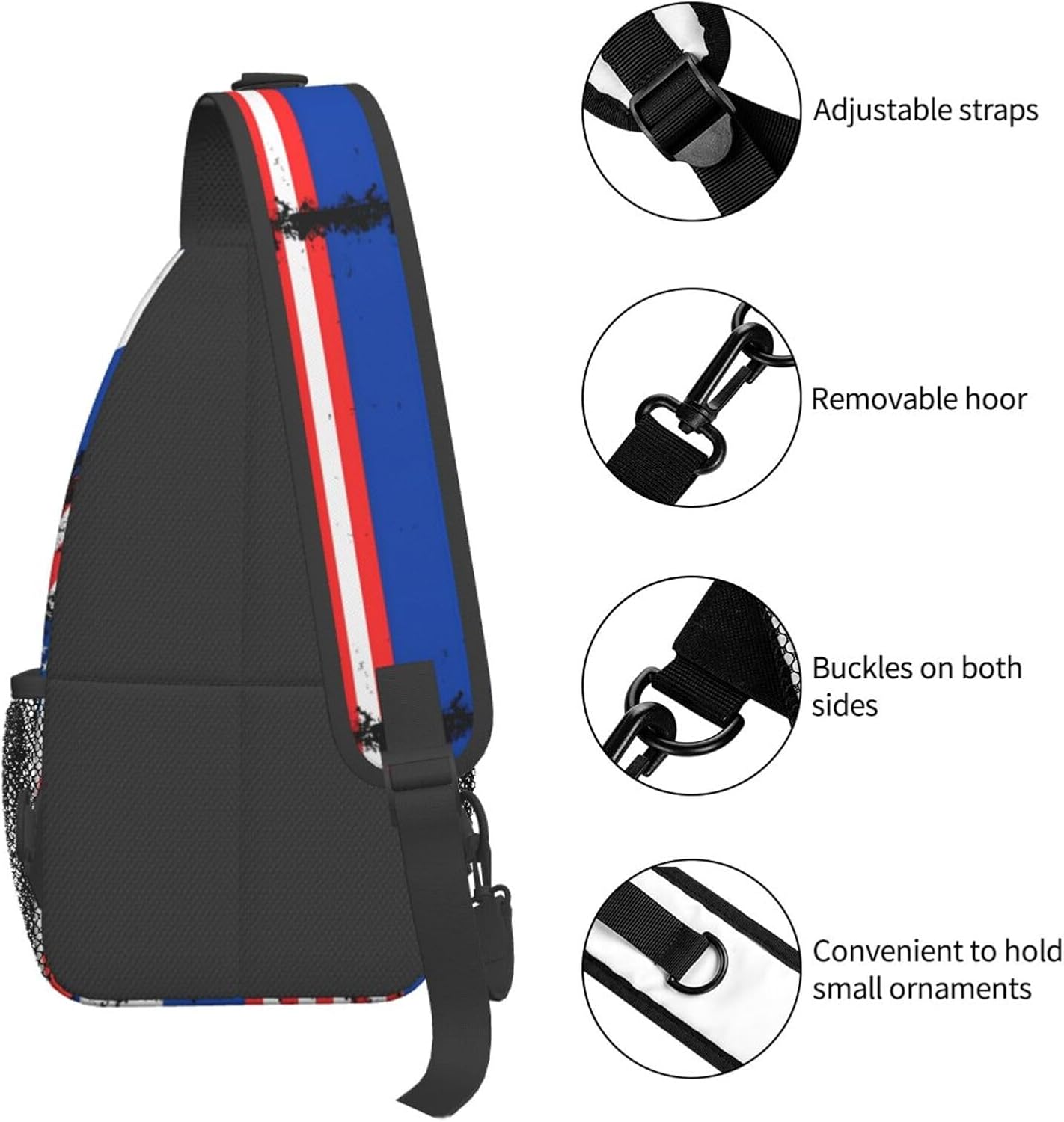 American Salvadorian Flag Salvadoreños Roots Sling Bag Casual Crossbody Bag Sports Shoulder Backpack Travel Chest Pack Cycling Cross Bags Gym Hiking Daypack