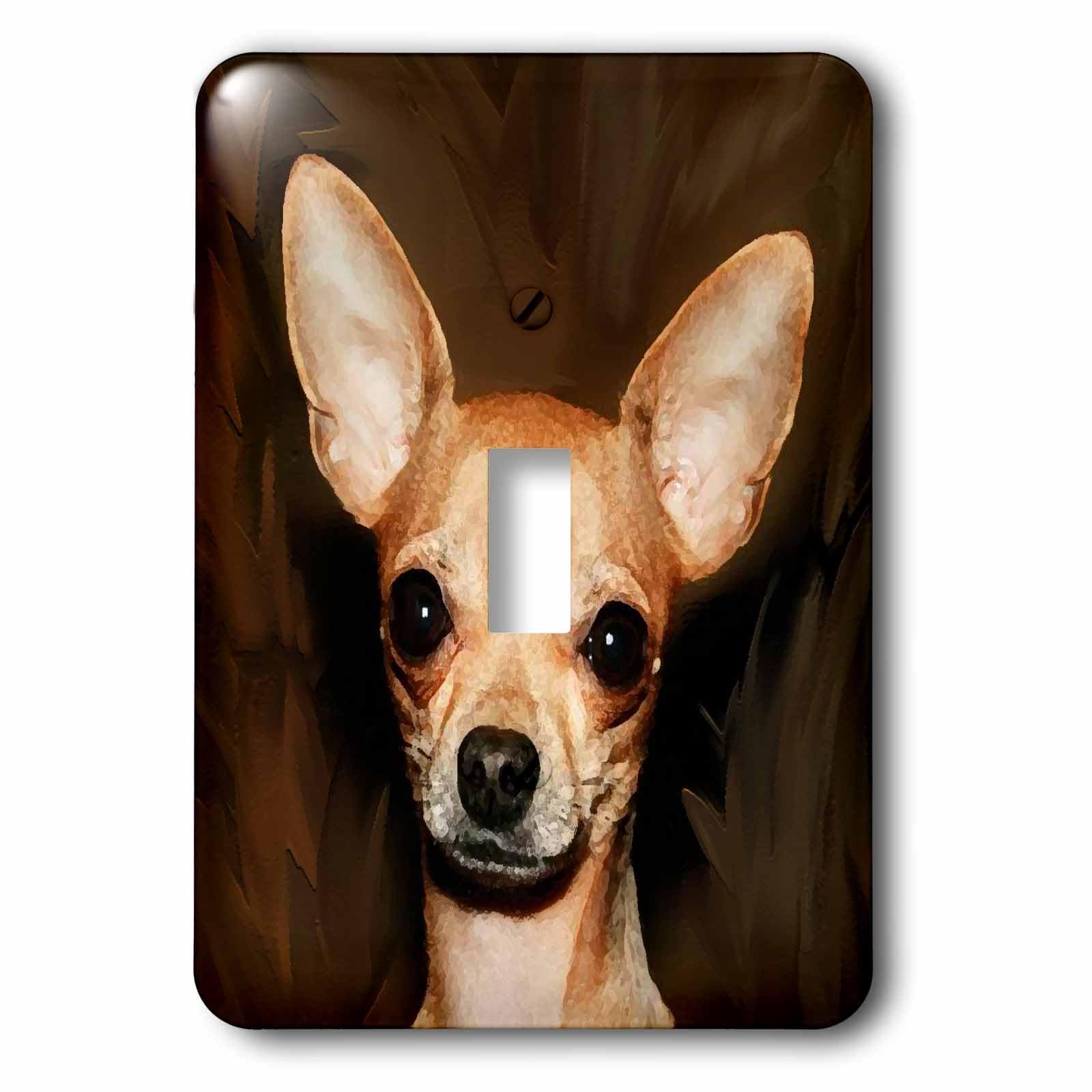Interrupteur chihuahua 3dRose lsp_4468_1 plaque de finition monobloc pour bouton