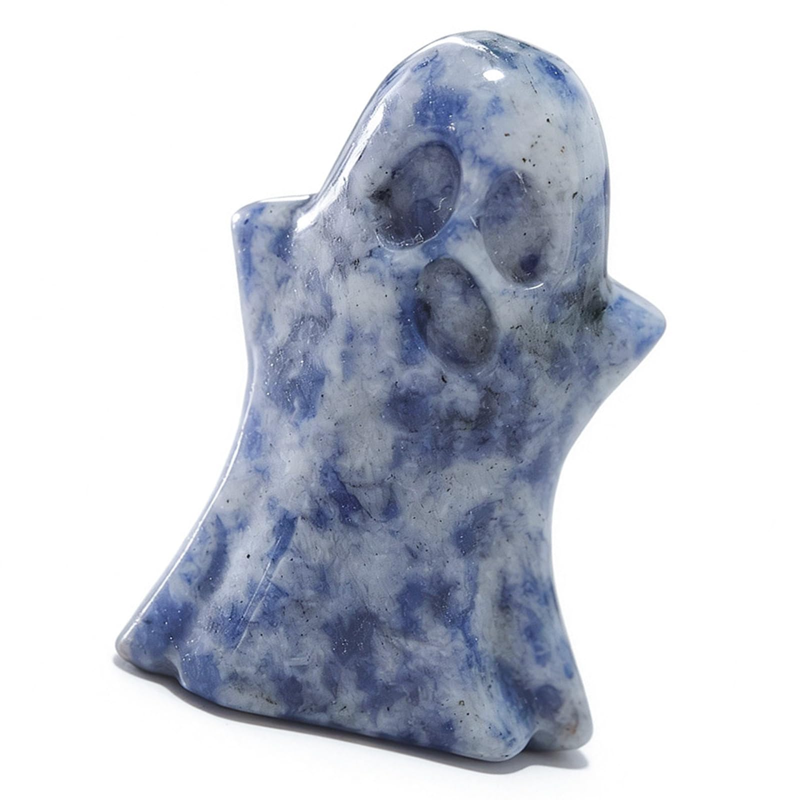 Hredyqw Crystal Ghostly Statue Hand Carved Natural Gemstones Ghostly Figurine Collection for Hallowmas Carnivals Home
