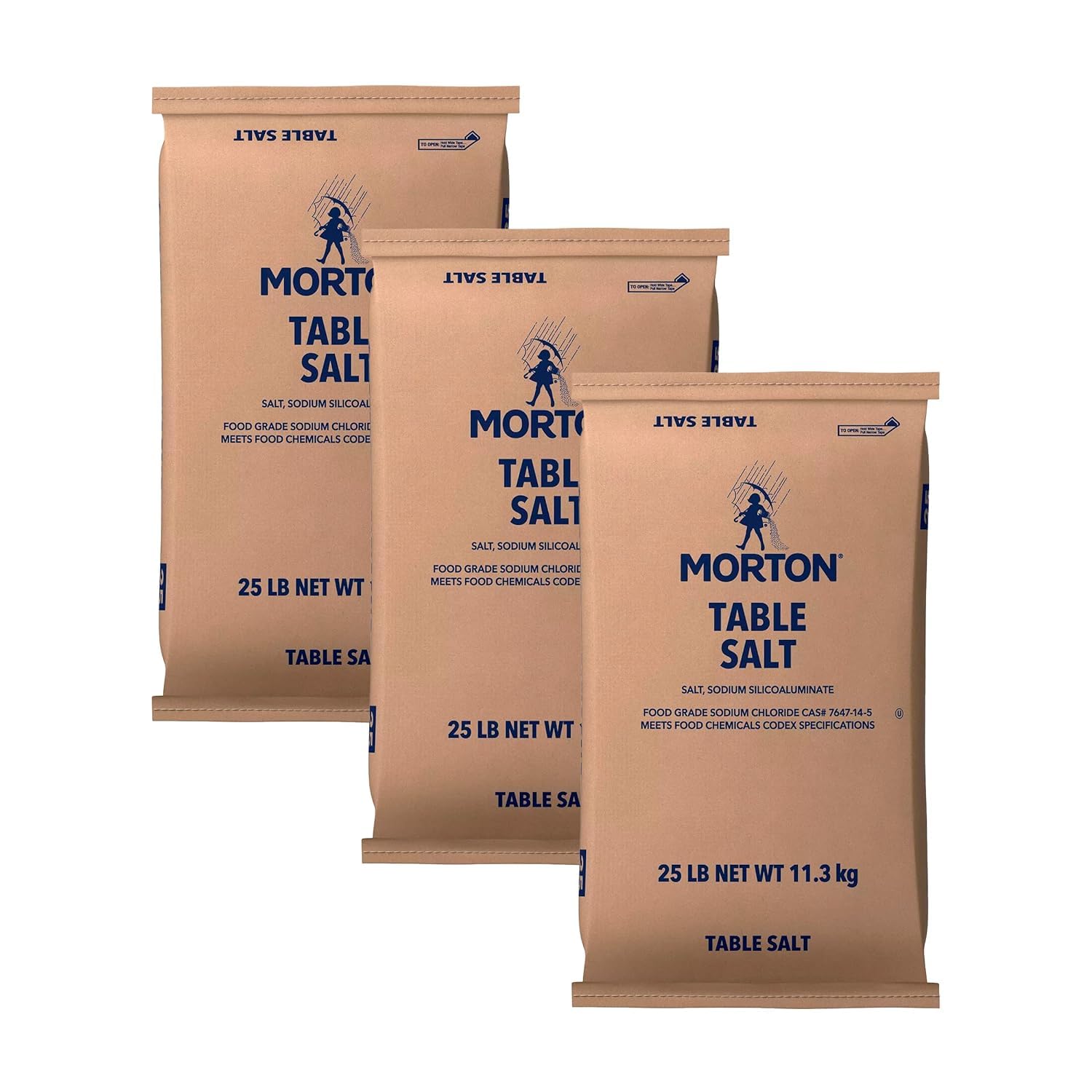 Morton Table Salt NonIodized 25 lb. (3 pack) Grocery