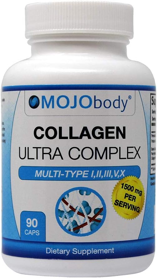 MOJObody Multi Collagen Capsules Ultra Complex (Types I, II, III, V & X) Complex Multi Collagen Protein Blend for Anti-Aging, Hair, Skin, Nails and Joints