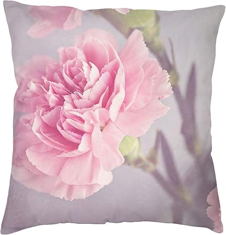 Amazon Co Jp カーネーション 花 クッションカバー ソファ背当て 装飾枕カバー 座布団カバー 北欧 正方形 雰囲気 部屋飾り ソファー 抱き枕カバー 車用 おしゃれ シンプル 1枚セット 50x50cm ホーム キッチン