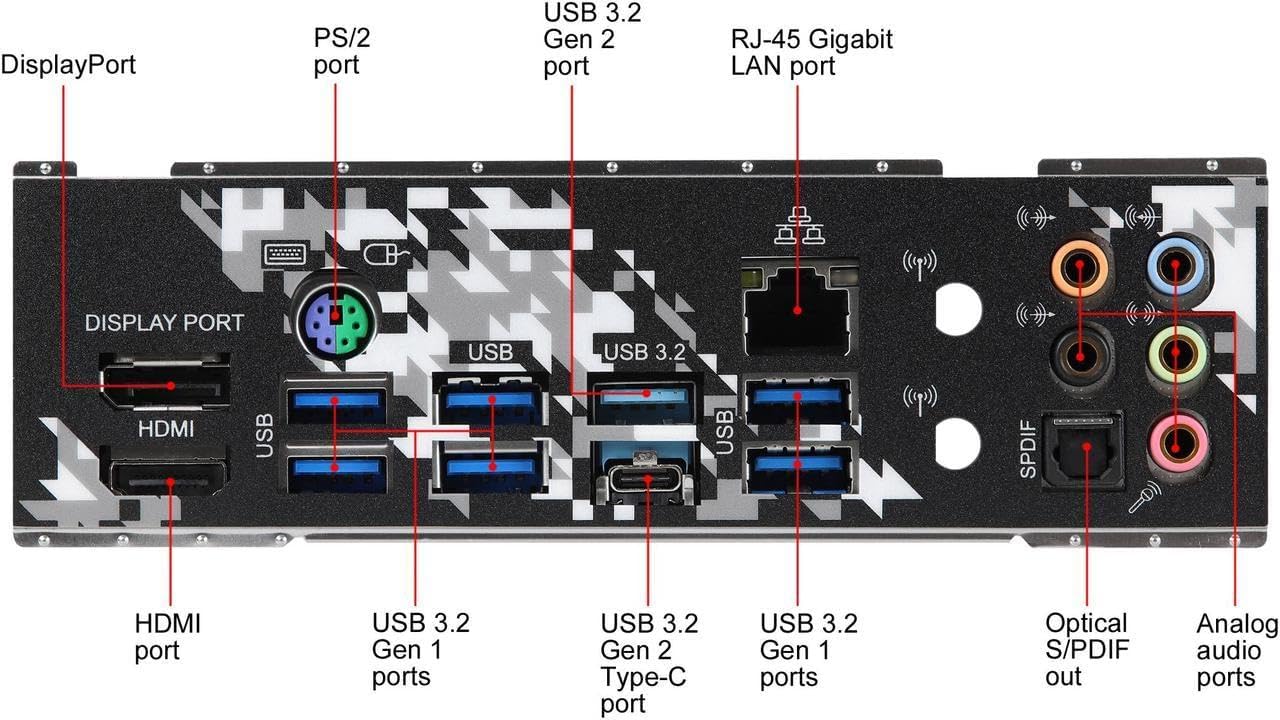ASRock X570 Steel Legend Motherboard with labeled components including CPU socket, memory slots, PCIe slots, and SATA ports.