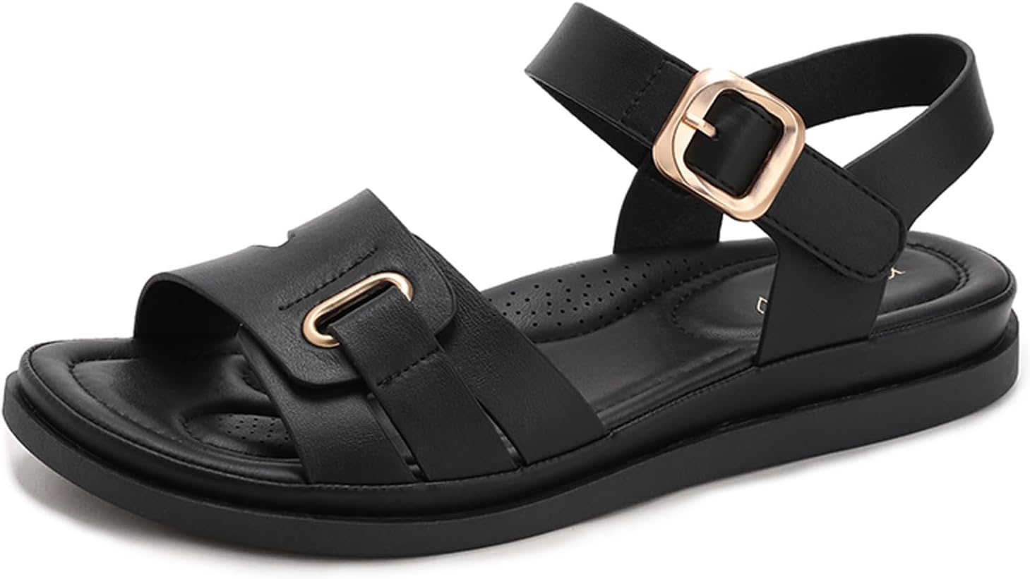 Womens Flat Sandals Arch Support Open Toe Walking Comfy Casual Low Wedge Summer Shoes