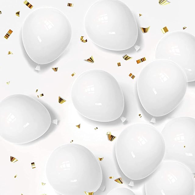 DISMBOON Matte White Balloons 100 PCS 10 Inch(25 CM) Thick Latex Balloons for Wedding Decorations Festival Party Decorations Birthday Decorations Engagement Party Decorations