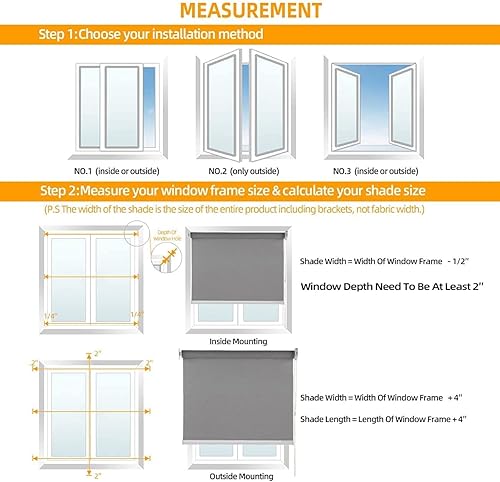 Miniatura 9 de Persianas enrollables opacas para ventanas, sin cordón, para aislamiento térmico, oscurecimiento de habitación, persianas enrollables para el hogar,
