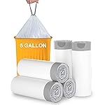 TECHSHARE Biodegradable 100 Count 6 Gallon Trash Bags, Compostable, Non-Toxic, Odorless, Leakproof, Strong and Durable, Suitable for Kitchen, Bedroom, Living Room, Bathroom, Office