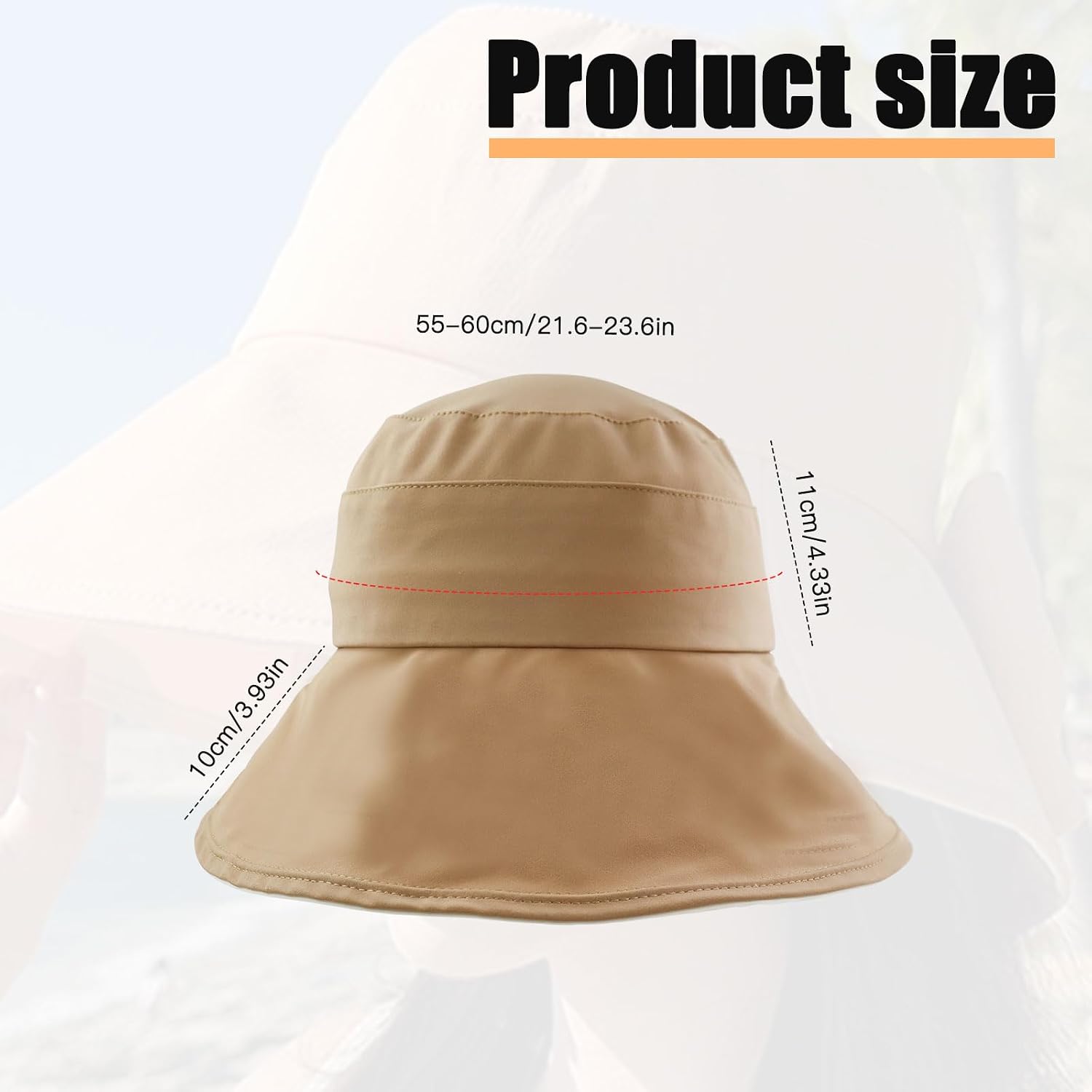 Andiker Bucket Hat for Women, Wide Brim Breathable Women Sun Hat with Bow Foldable Hats for Travel Hiking Fishing