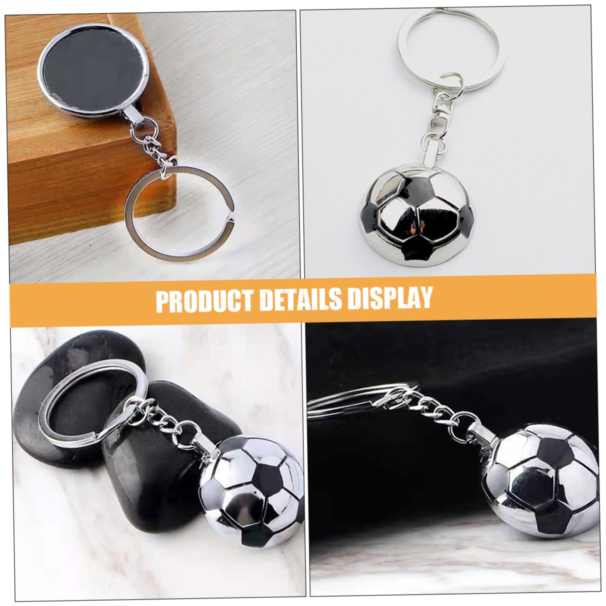 TOYANDONA 12piezas Llavero De Fútbol Metálico Adornos Colgantes Para Fiestas De Fútbol y Cumpleaños Para Decorar Mochilas y Bolsos