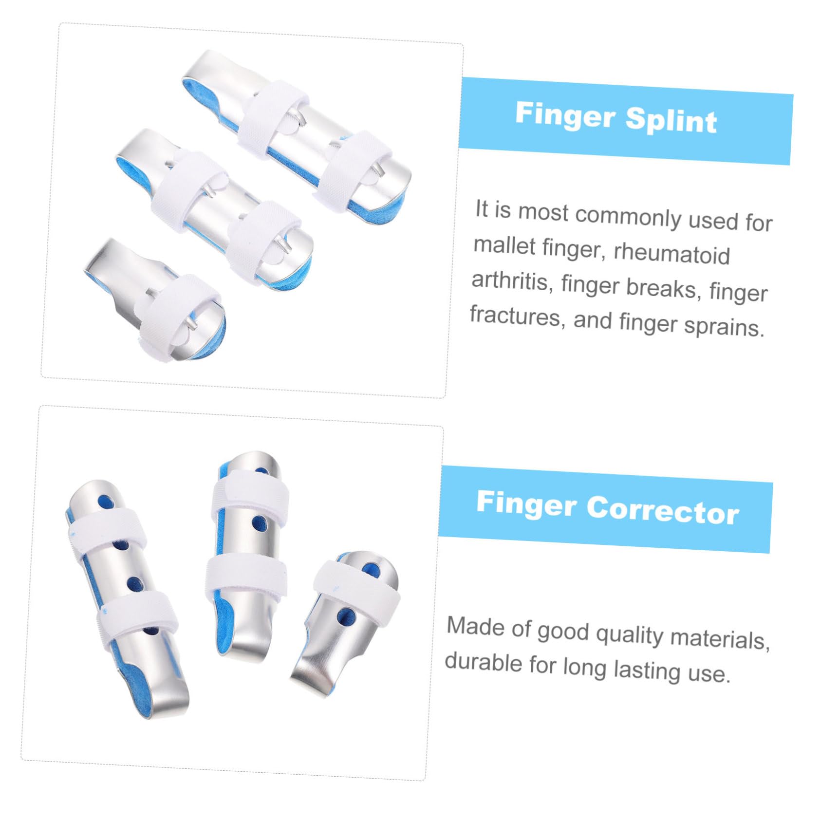 WOFASHPURET 3pcs Metal Finger Splint Finger Straightener for Deformities Fixation Support Guard Thumb Stabilizer Brace
