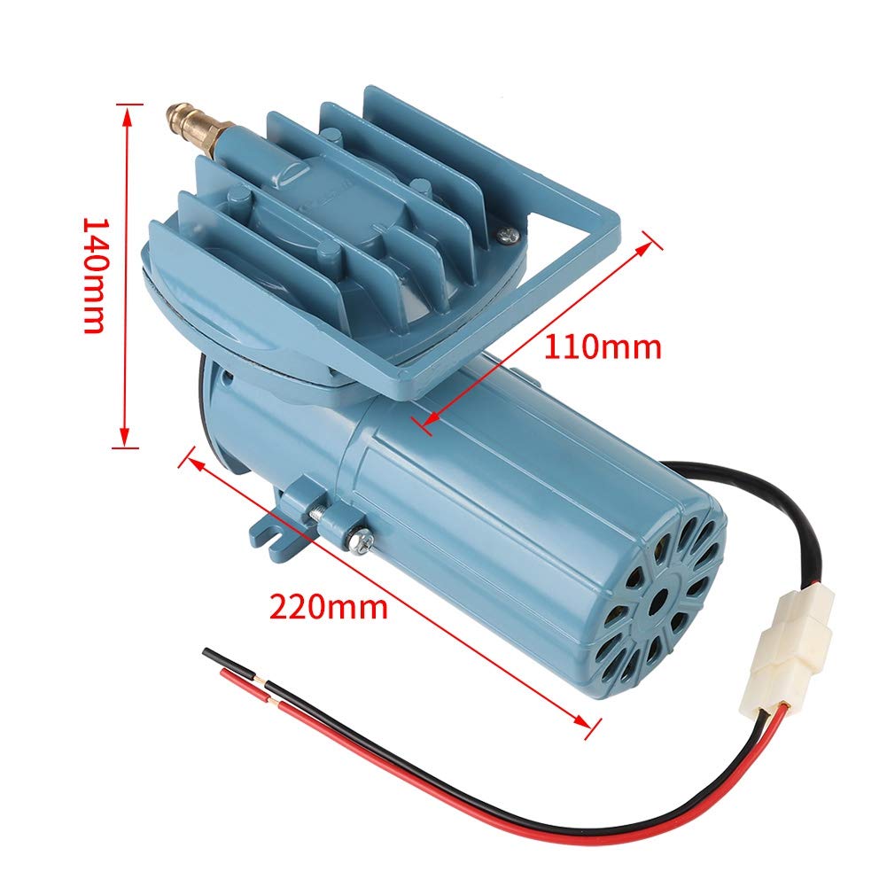 Pompa Ad Aria per Acquario DC 12V 35W, Portatile Aeratore per Ossigeno, Pompa per Laghetti Con Pesci 68 L/Min