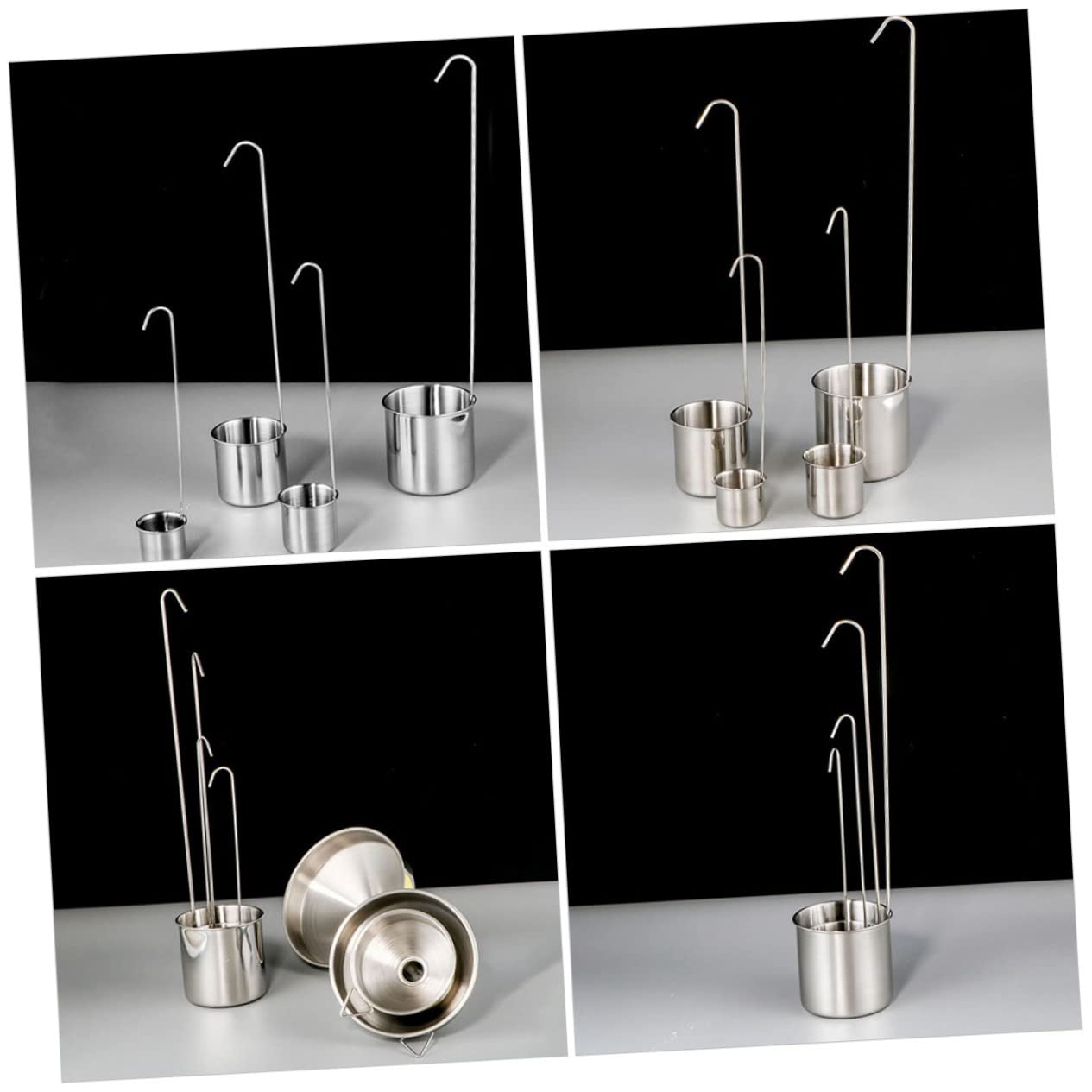DOITOOL Set di 5 Imbuti da Cucina in Acciaio Inossidabile Multiuso per Olio e Vino Capacità 50ml-500ml Design Versatile per Uso Domestico e Gadget da Cucina