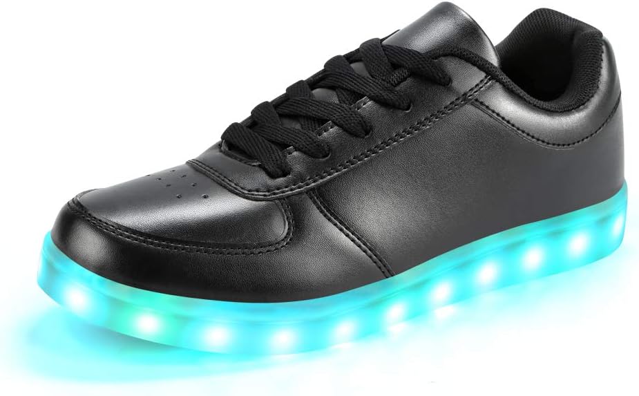Padgene Women's Men's LED Lights Up Trainers Unisex Luminous Flashing Shoes USB Charging Lace Up Couples Boots Gift for Party Dance Halloween Christmas New Year