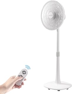 7 Blades 14.5-Inch 4-Speed Oscillating Pedestal Floor Fan, Adjustable Height, Stand Fan for Home, DC Motor, With Remote Control, Timer, Tilted Head, Bedroom, Office, Kitchen and Living Room