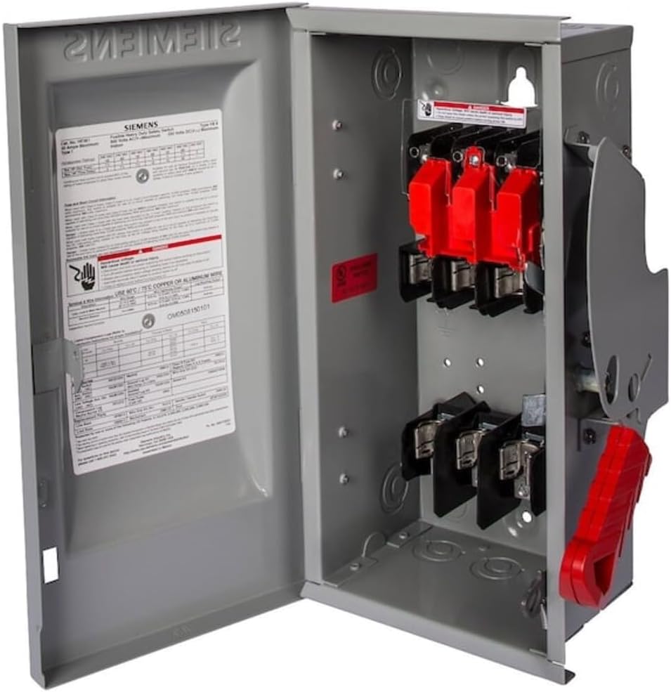 Fusible, Safety Switch, Heavy Duty Duty, 600 V, 3PST, NEMA 1 HF361-1 Each