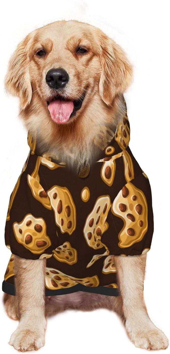 Ropa para perro con patrón de galleta, sudadera, sudadera, disfraz para perros medianos y grandes miniatura 3